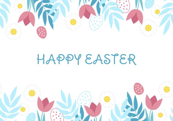 Easter Floral Seamless Border vector