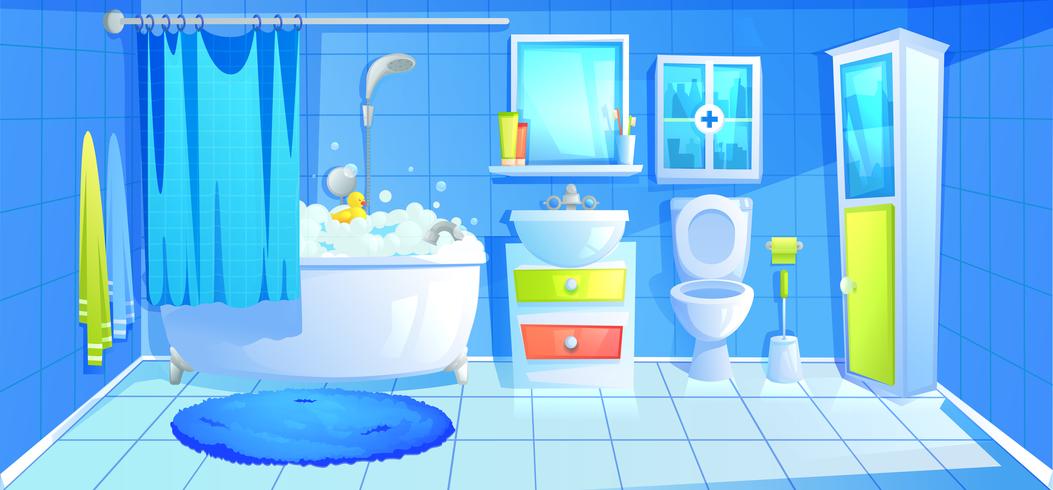 Illustration of inside of bathroom vector