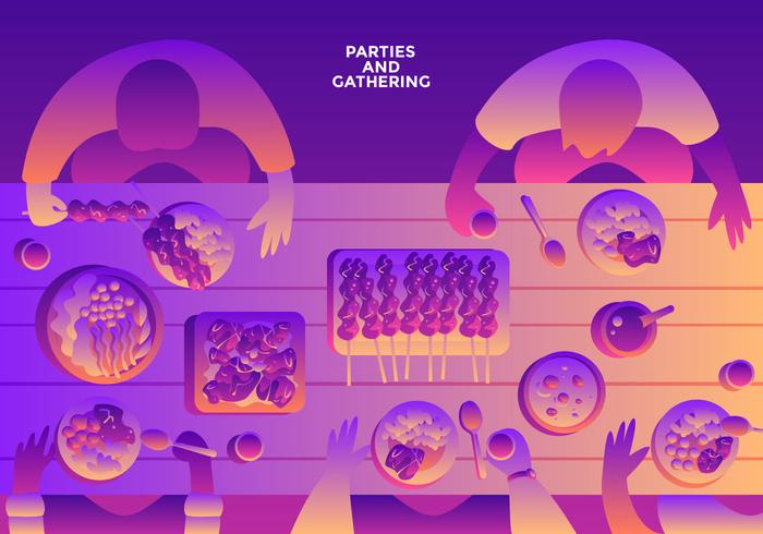 Parties And Gatherings Top View Vector