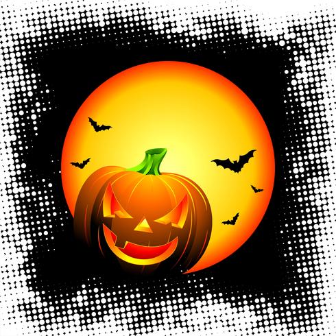 vector illustration on a Halloween theme with pumpkin