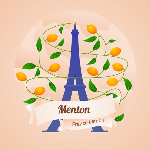 menton france lemon festival vector