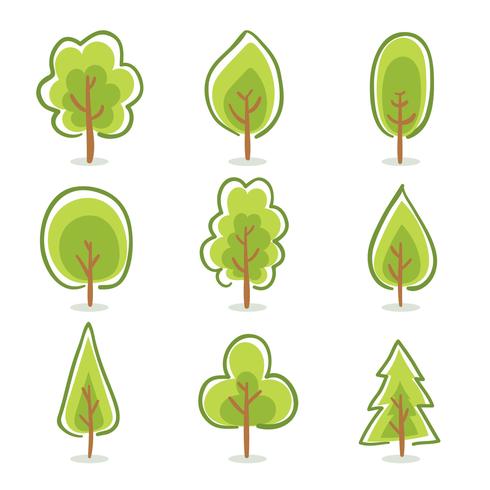 Hand Drawn Tree Collection Vector
