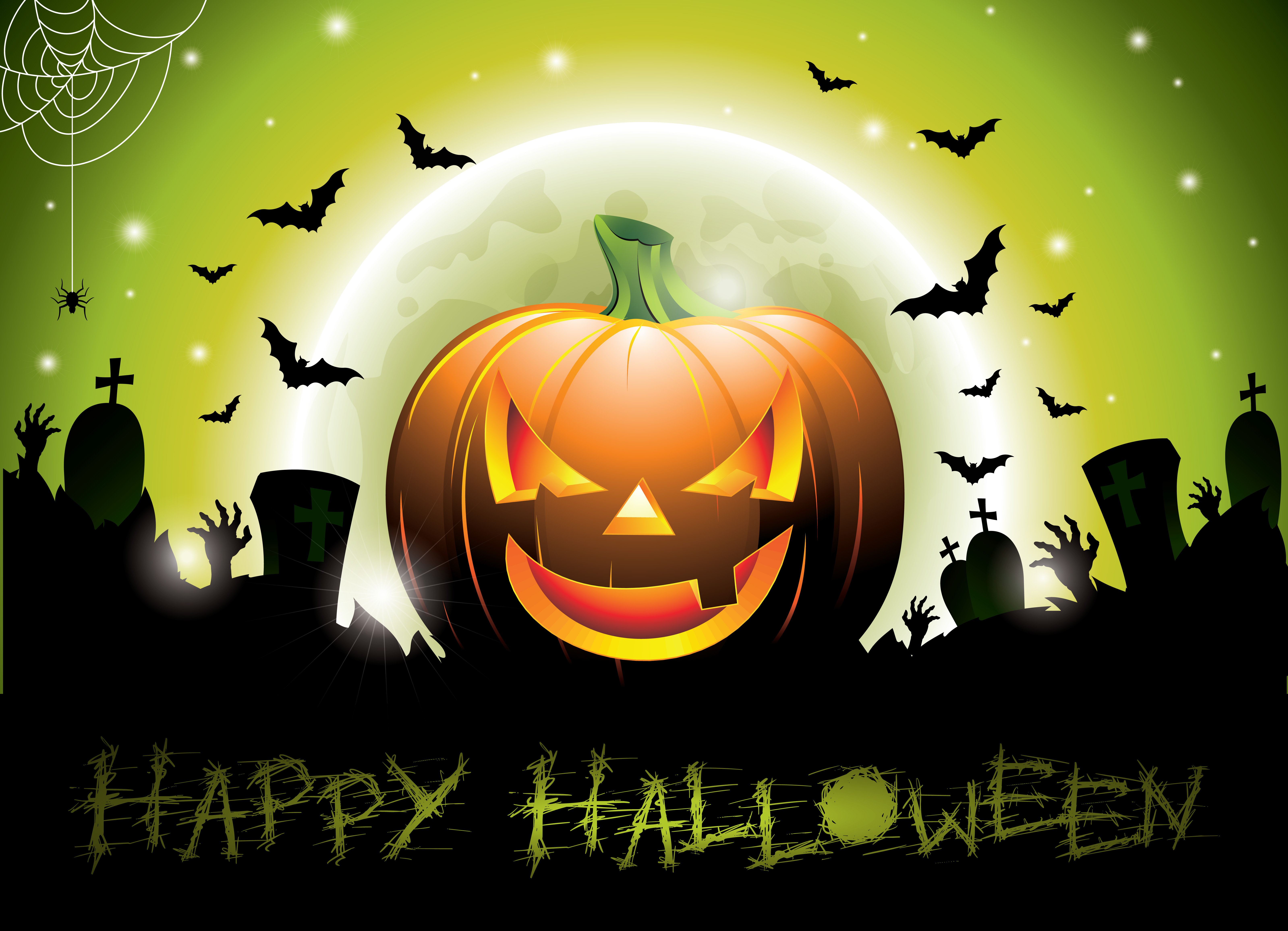 Vector illustration on a Happy Halloween theme  with 