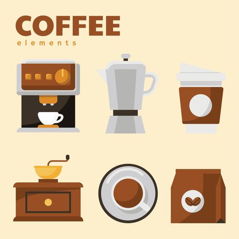 Paquete de vectores de elementos de café