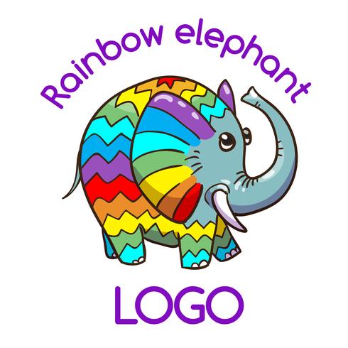Multicolor Elephant Emblem for Your Business  vector