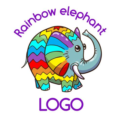 Emblema de elefante multicolor para tu negocio vector