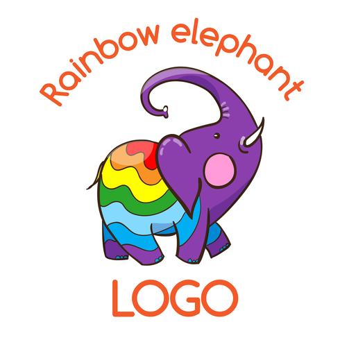 Emblema de elefante multicolor para tu negocio vector