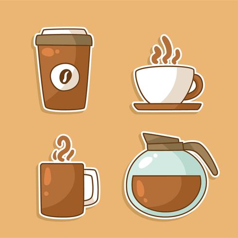 Vector de elementos de café conjunto de vectores