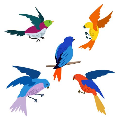 Flying Bird Clipart Set vector