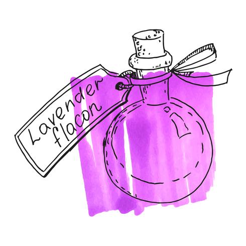 Flask with lavender essence vector
