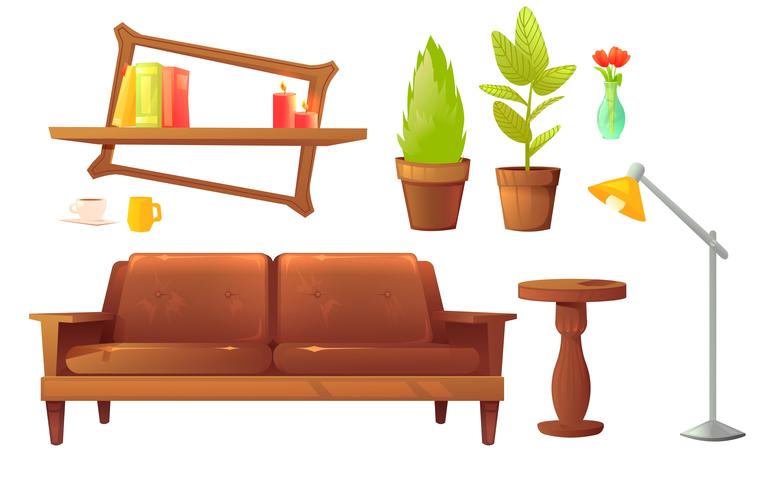 Conjunto de muebles de diseño. vector