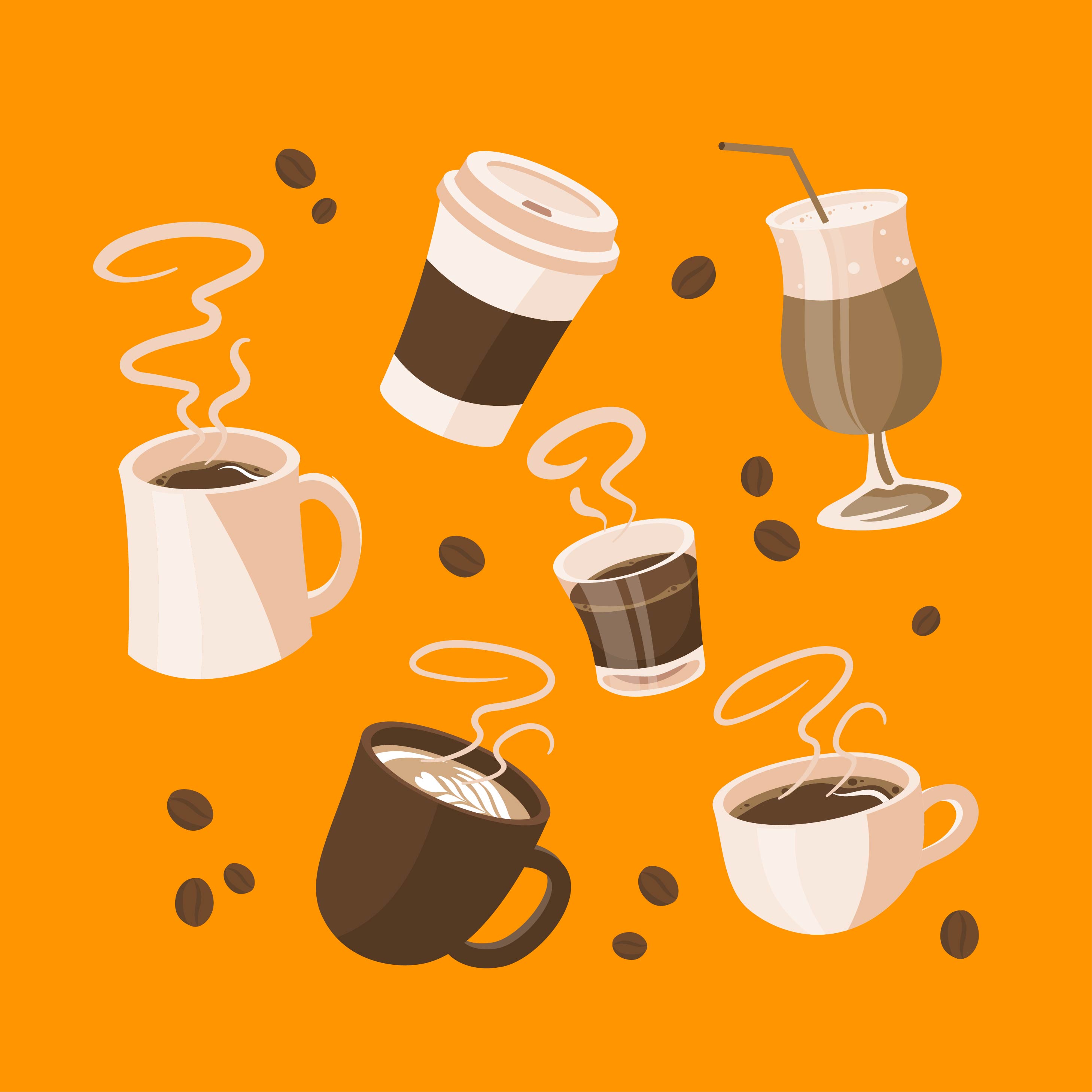 Cartoon Coffee Menu Elements Clipart Set Vector - Download ...
