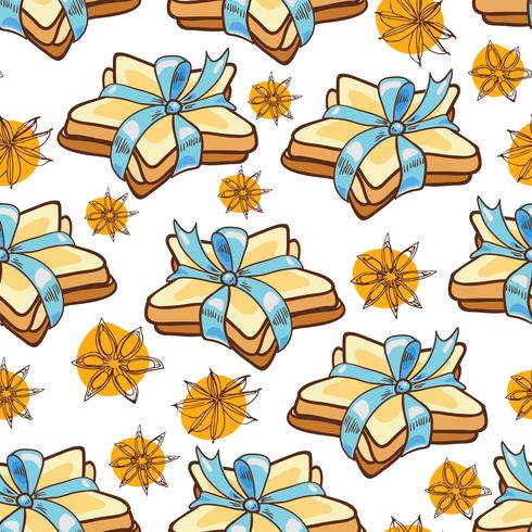 Seamless pattern cookies vector