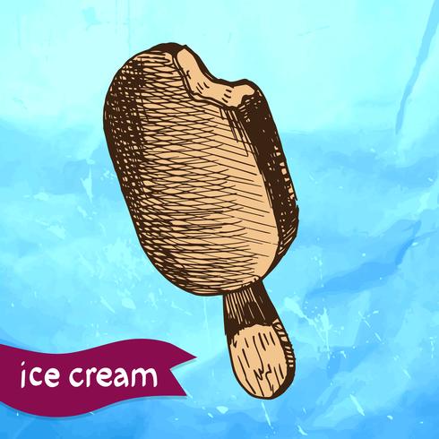 Doodle ice cream frozen dessert style sketch vector