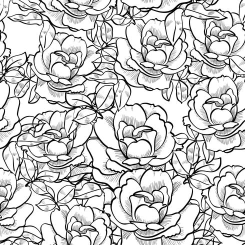 rose seamless vintage pattern vector