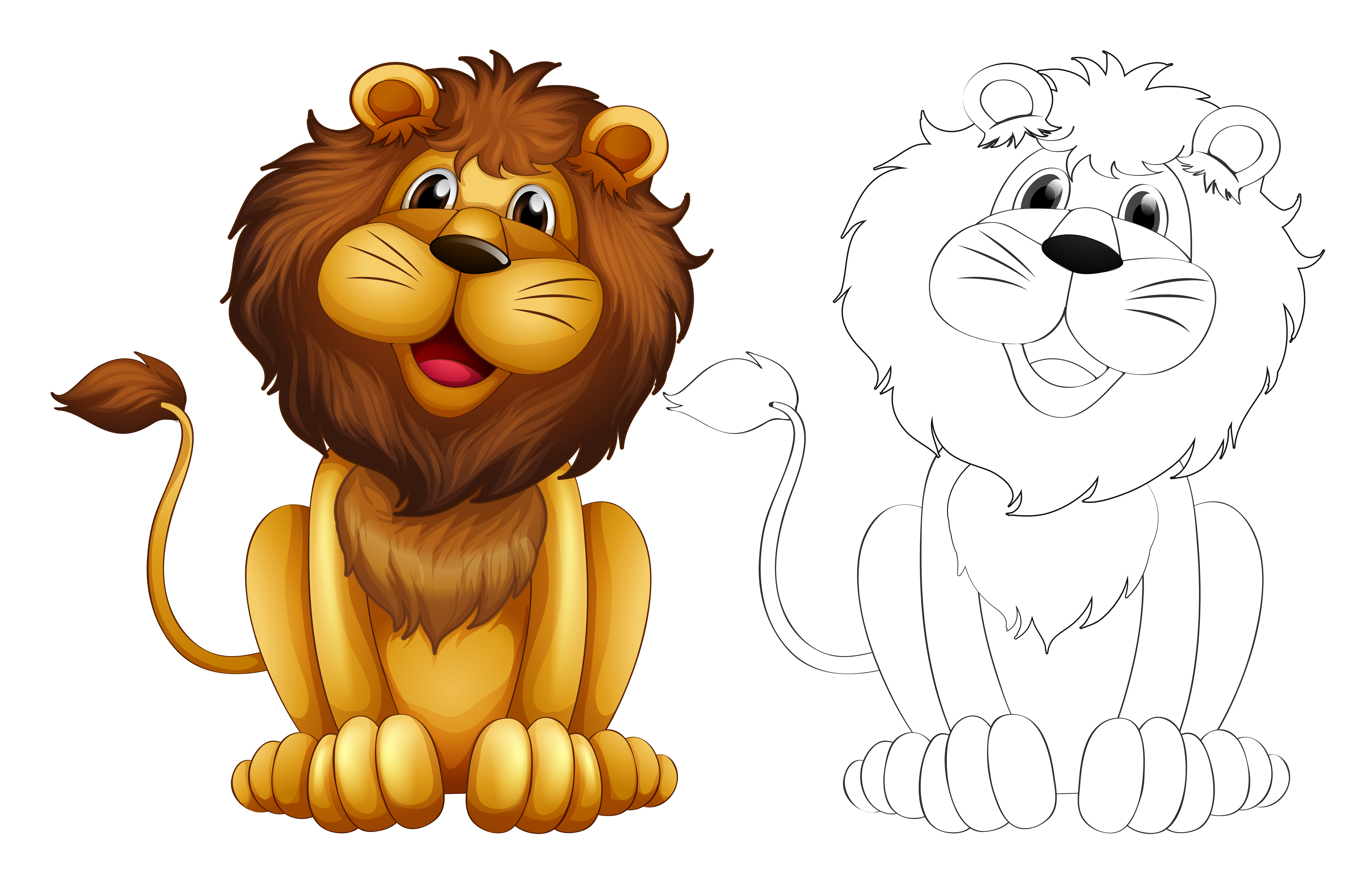 Animal outline for wild lion - Download Free Vectors ...