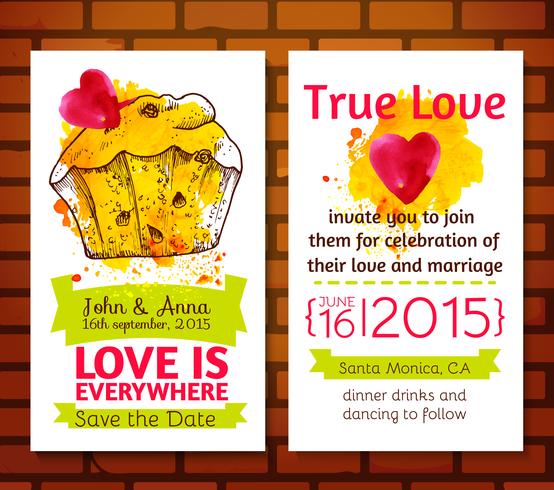 Wedding invitation save the date cards  vector