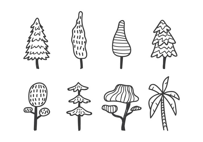 Árbol lindo del doodle vector