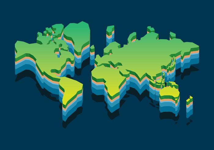 Mapa Internacional 3d vector