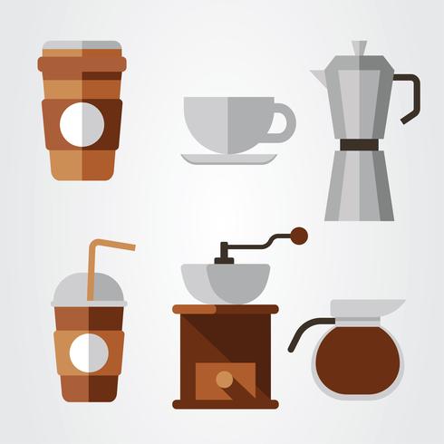 paquete de vectores imágenes elementos de café