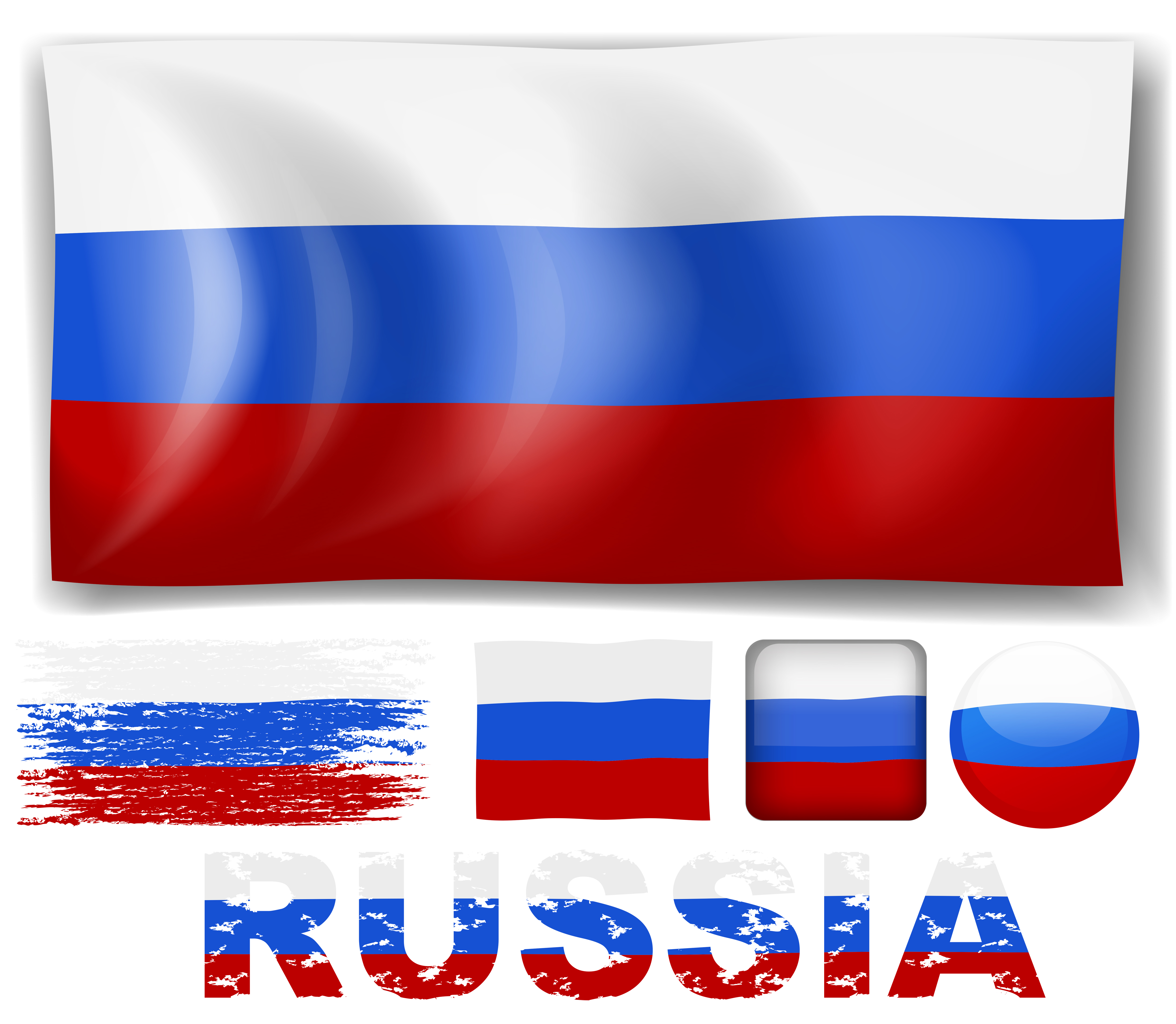 Russia flag in different designs 358937 Vector Art at Vecteezy