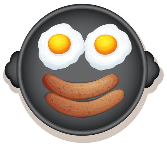 Sunny Side Up Eggs and Sausage Breakfast vector