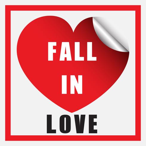 Card template with word fall in love vector