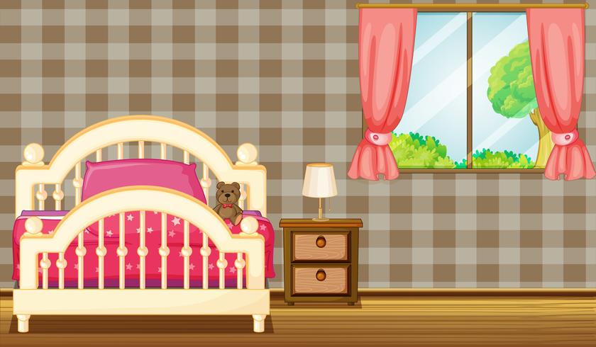 Bed and window vector