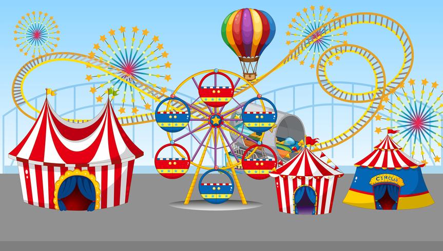 Una feria de circo y diversión vector