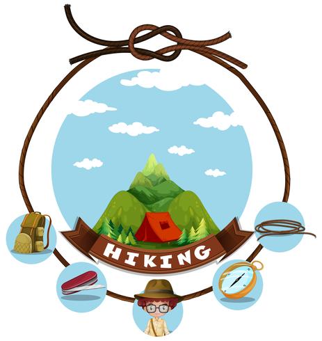 Travel theme with hiking in mountain vector