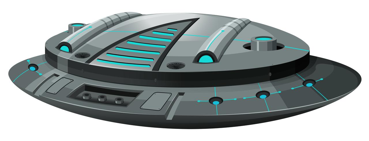 Round spaceship on white background vector
