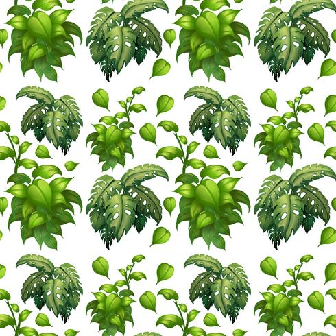 Green leaf seamless pattern vector