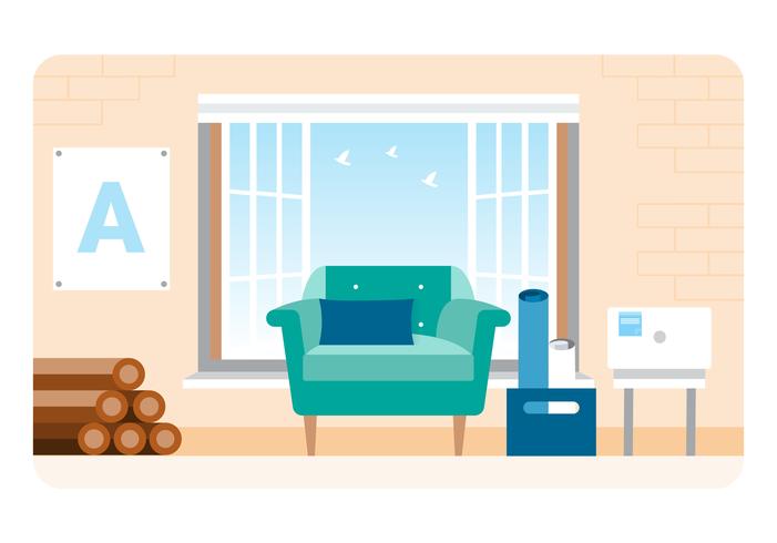 Ilustración de vector diseñador habitación