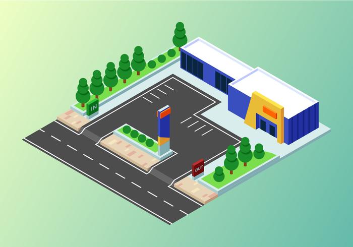 Isometric Industrial Buildings Set Vector