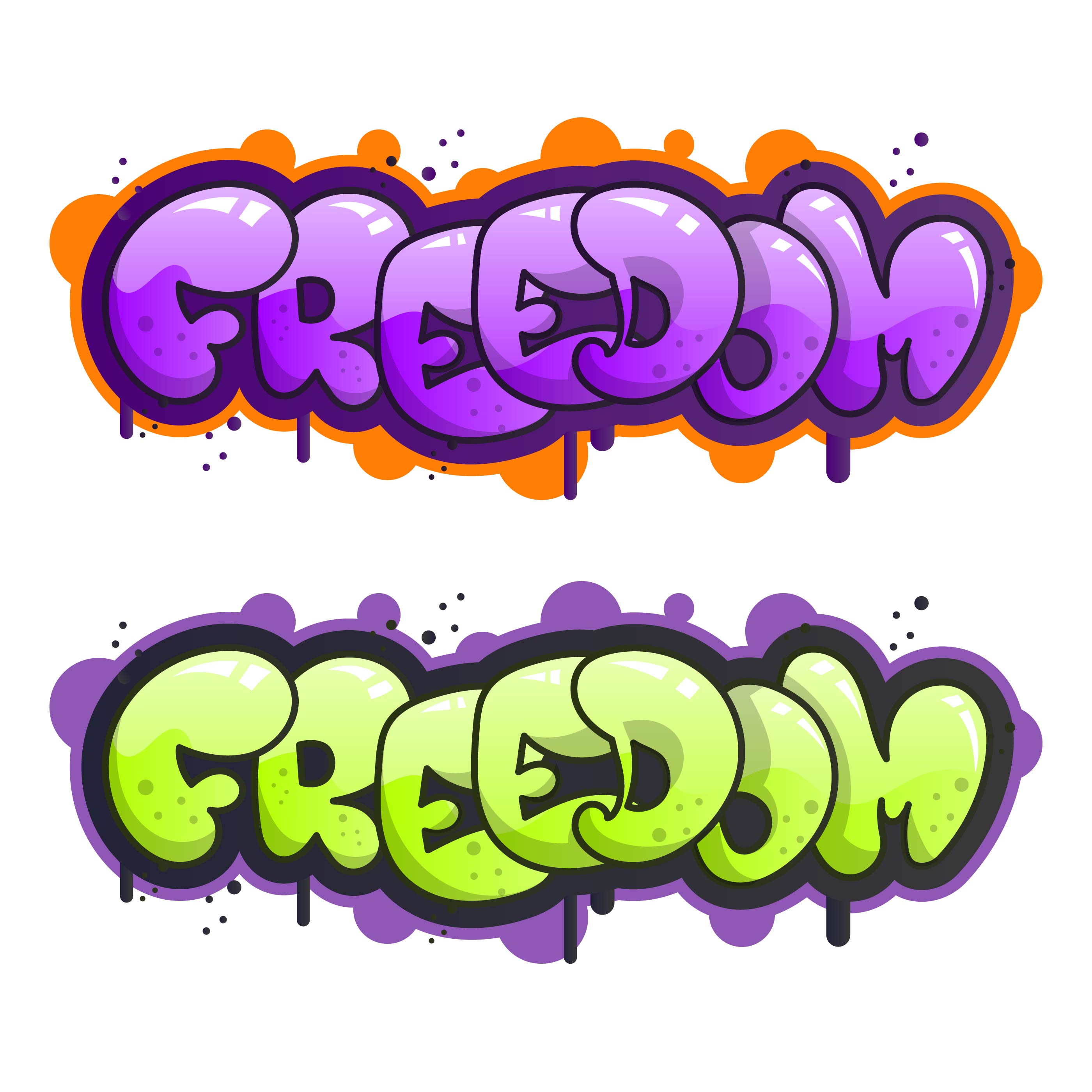 Flat Modern Graffiti Lettering Vector Illustration 359218 Vector Art at