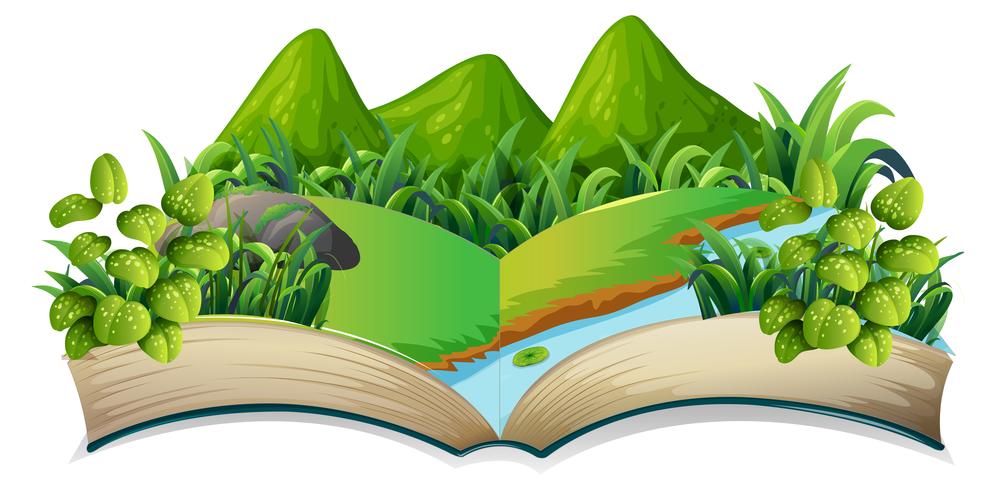 Isolated open book nature theme vector