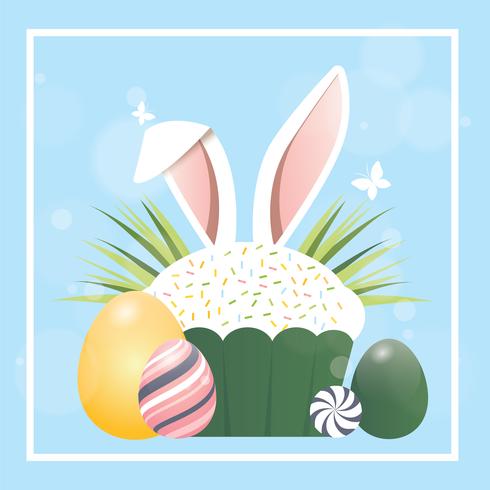 Diseño de tarjeta de felicitación de Pascua del vector