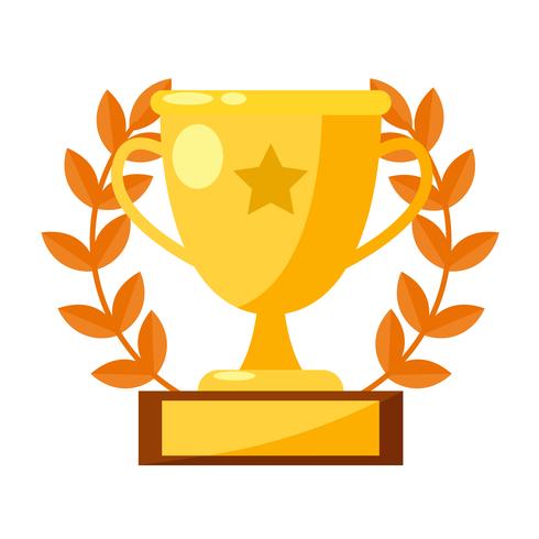 Winning streak banner. Cup, medal with a star. Vector flat illustration