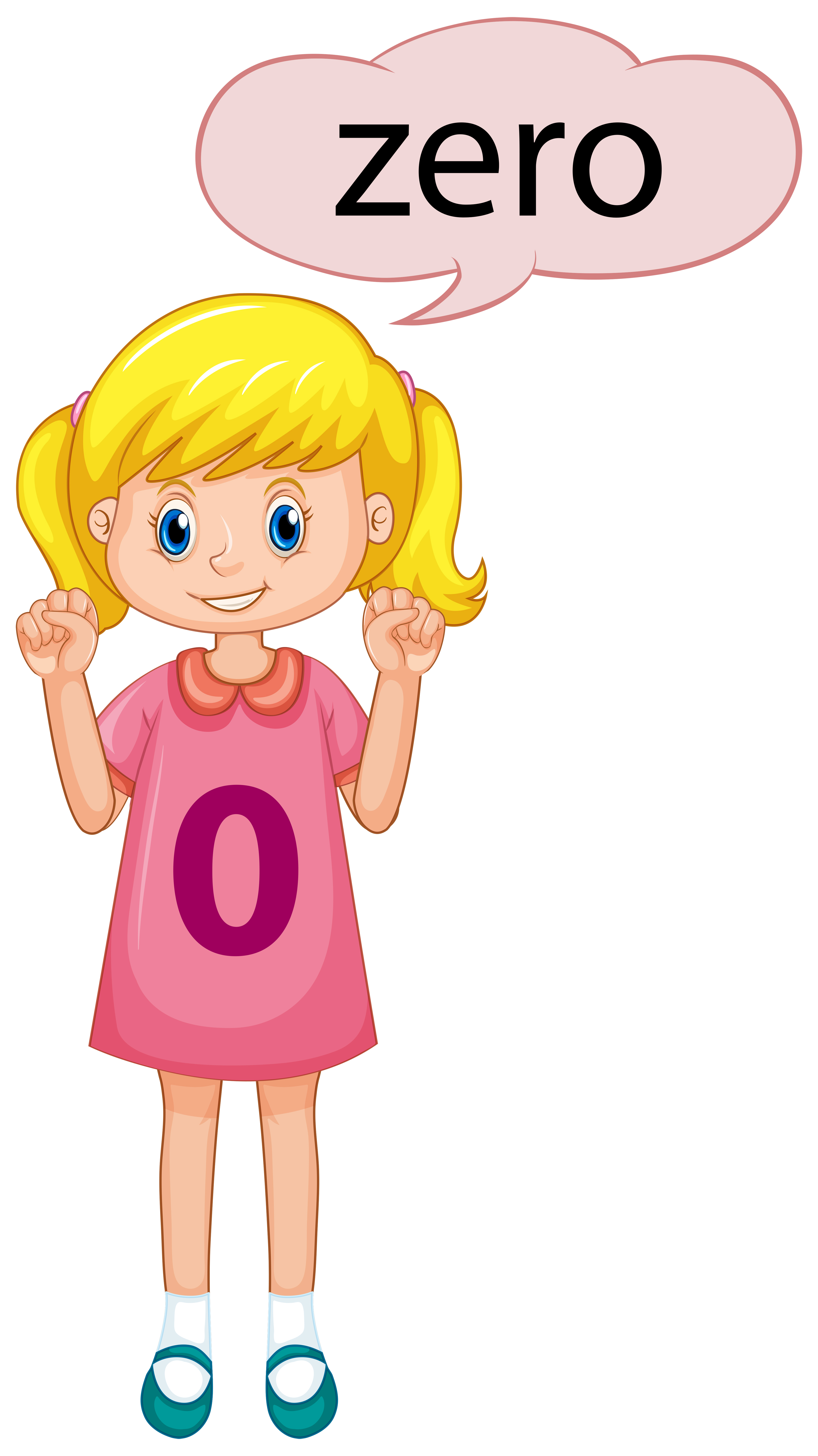 Girl counting number zero 359316 vector art at vecteezy