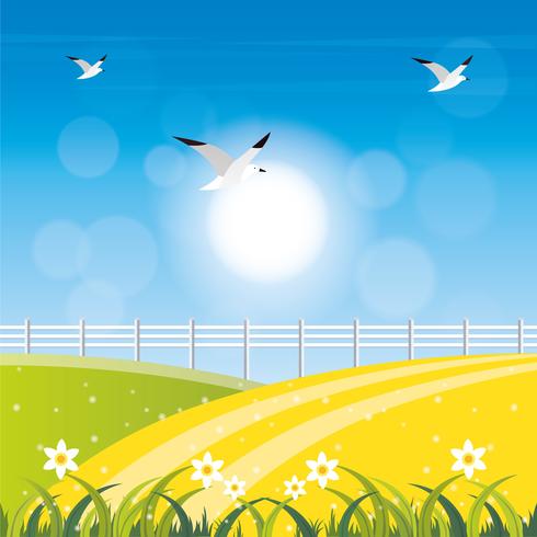 Vector Spring Landscape illustration