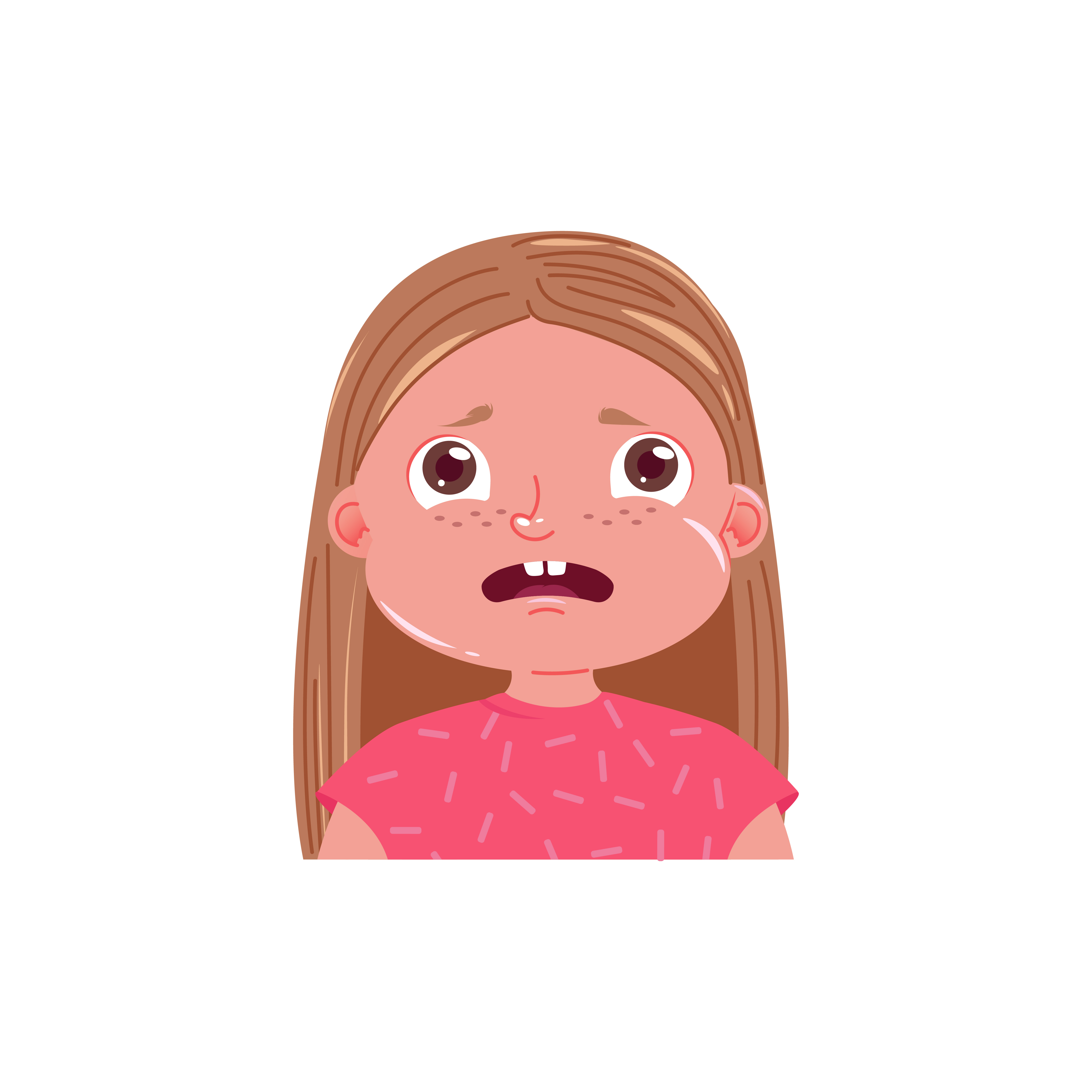 Little girl cute is afraid. Scared emotion child. Vector cartoon  illustration 359344 Vector Art at Vecteezy
