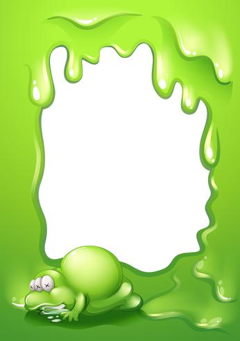 A border template with a green monster salivating vector