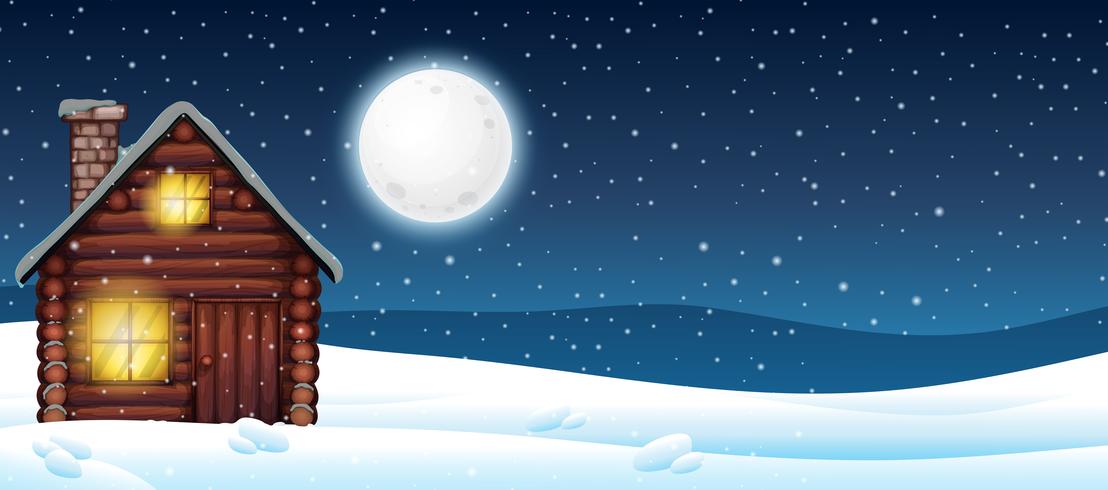 Cabin in the snow vector