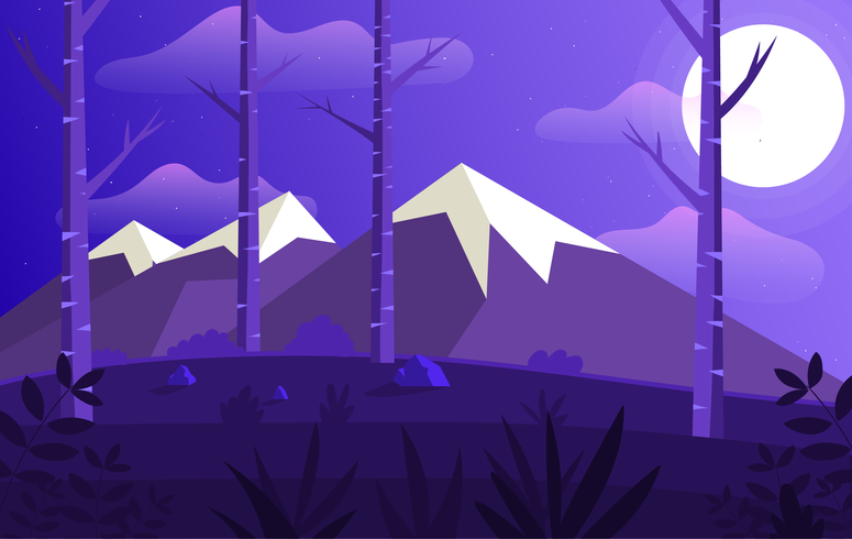 Vector ilustración paisaje púrpura