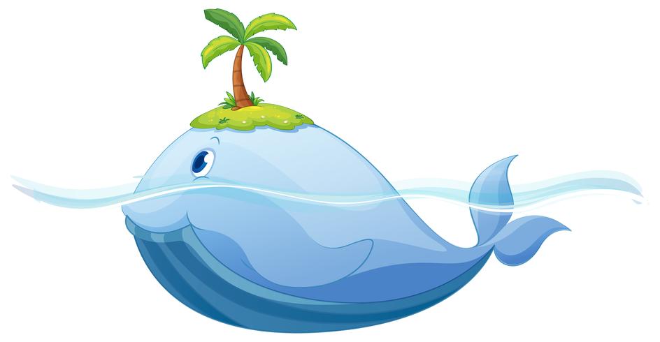 Dolphine and island in the sea vector