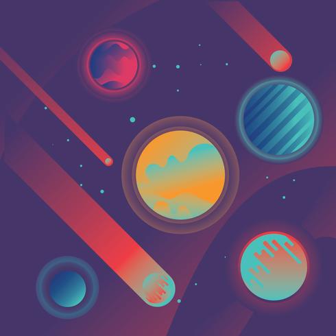 Set of huge galaxy of universe background Illustration vector