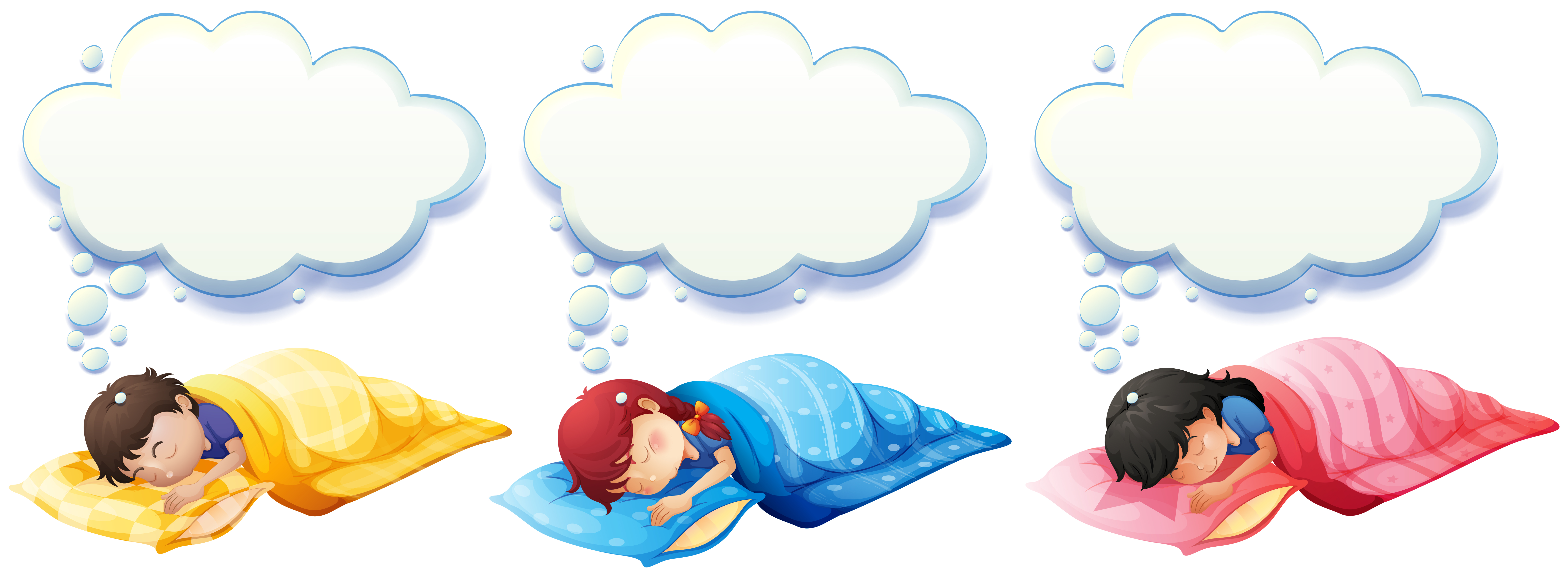 Boy and girl sleeping under the blanket 359569 Vector Art at Vecteezy