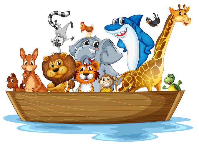 Animal on boat vector