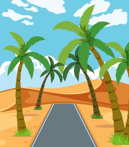 A beautiful desert road vector