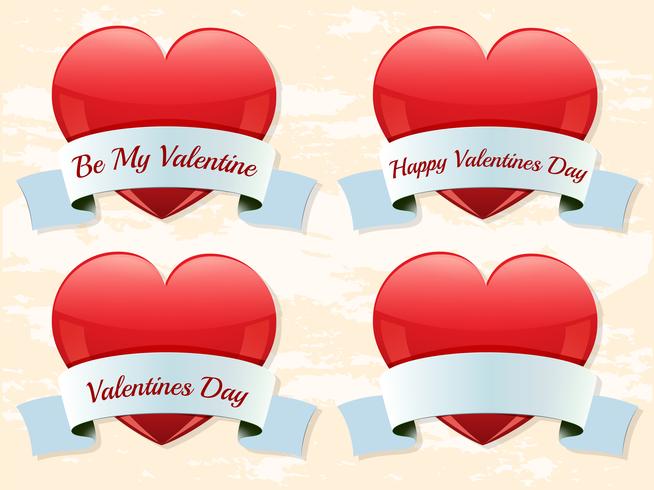 Valentine labels vector